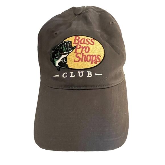 NWOT no brand Bass Pro Shops dark Gray embroidered unisex cotton hat - Picture 1 of 7